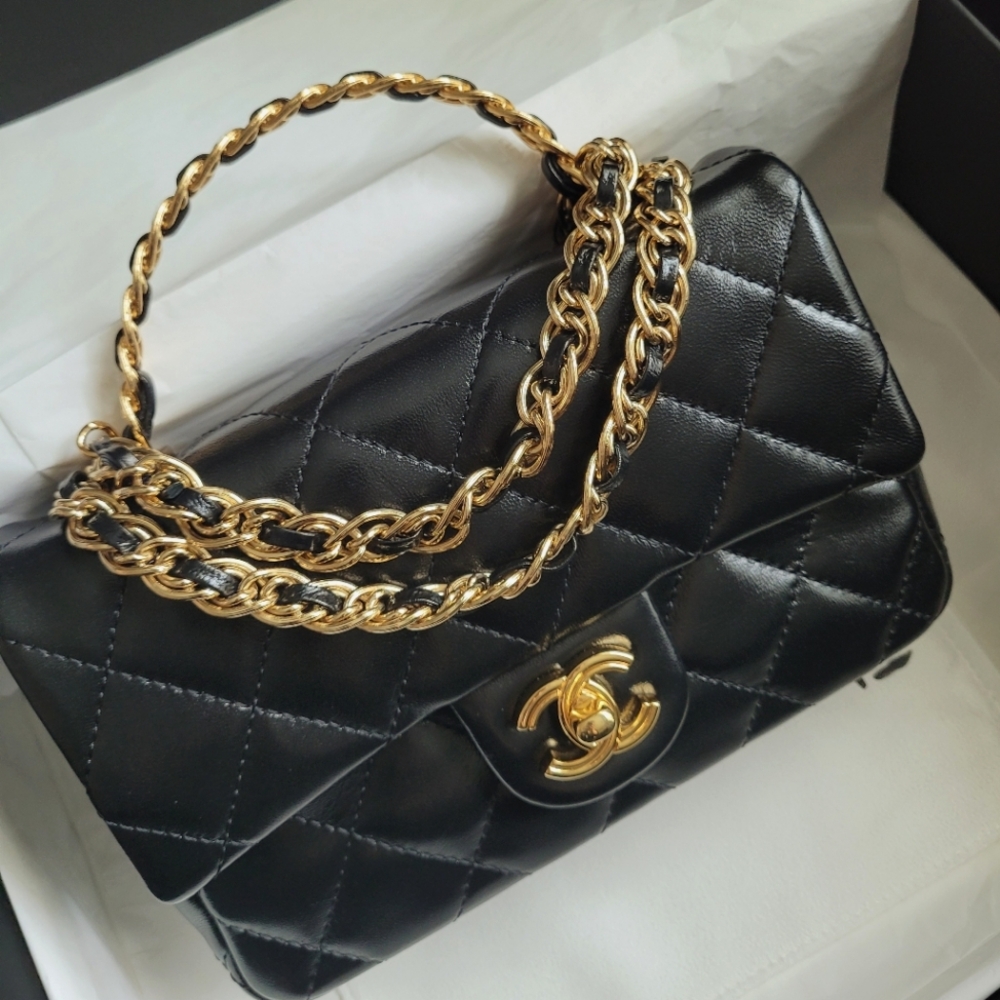 New 23S Métiers d'art Chanel Top handle Golden Links 2way Mini Rectangular - Picture 9 of 10